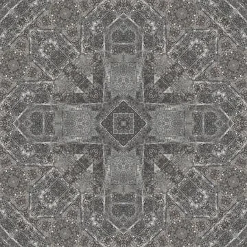 Seamless pattern of fine gray texture. Mosaic kaleidoscope Stock Illustration