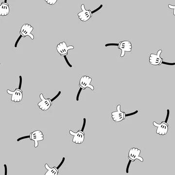 Seamless pattern finger cartoon hand cartoon vector Stock Illustration
