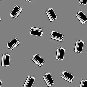 Seamless pattern fingertip pulse oximeter cartoon vector Illustrazione stock