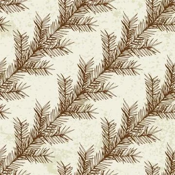 Seamless pattern with fir branches. 스톡 일러스트
