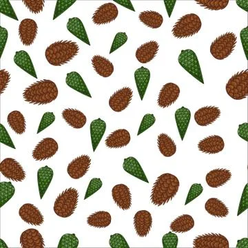 Seamless pattern with fir cones Stock Illustration