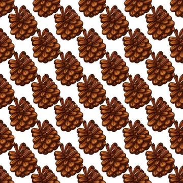 Seamless pattern with fir cones Stock Illustration