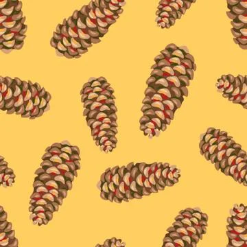 Seamless pattern with fir cones. Stock Illustration