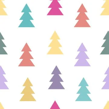 Seamless pattern with fir trees Stock Illustration