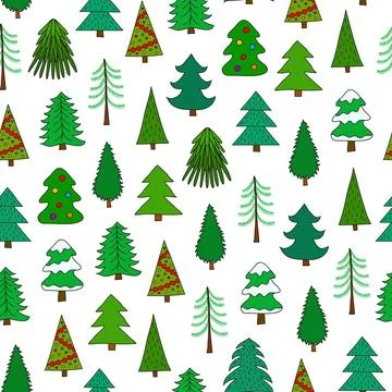 Seamless pattern with fir trees. Illustrazione stock