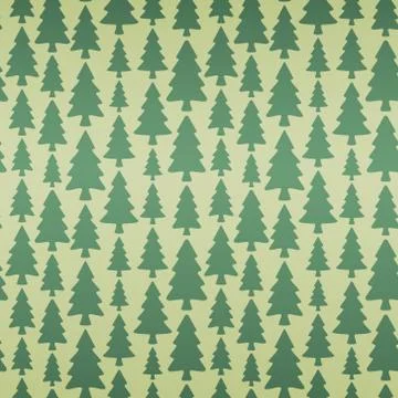 Seamless pattern with fir trees in retro colors Ilustração Stock