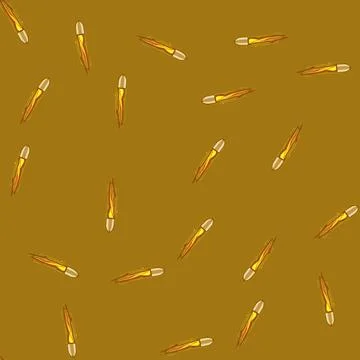Seamless pattern fire bullet flying cartoon vector Stock Illustration