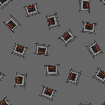 Seamless pattern fire fireplace cartoon vector 스톡 일러스트