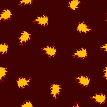 Seamless pattern fire flame decal cartoon vector Stock Illustration