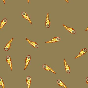 Seamless pattern fire meteor cartoon vector Stock Illustration