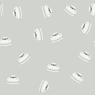 Seamless pattern fire smoke detector cartoon vector Stock Illustration