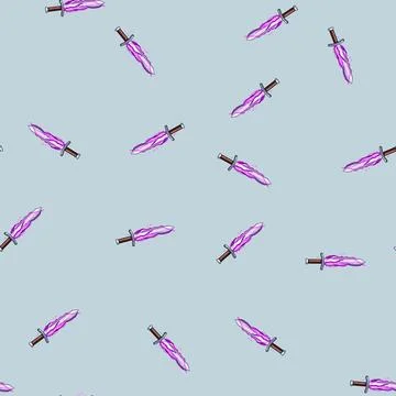 Seamless pattern fire sword effect cartoon vector イラスト素材