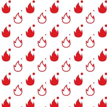 Seamless pattern fire on white background Stock Illustration
