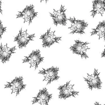 Seamless pattern fireball explosion bomb sketch hand drawn Stock Illustration
