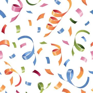 Seamless pattern with firecrackers, fireworks, confetti, serpentine. Backgrou Stock Illustration