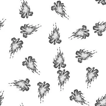 Seamless pattern firewood campfire sketch hand drawn Stock Illustration