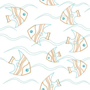 Seamless pattern with fish Stock Illustration