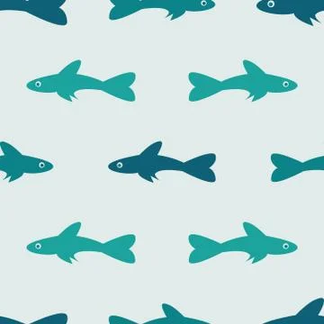 Seamless pattern of fish Stock Illustration
