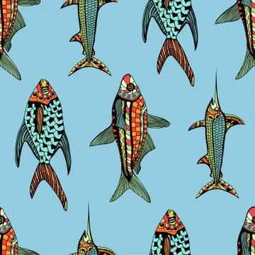 Seamless pattern fish Иллюстрация