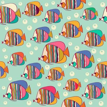 Seamless pattern with fish Stock Illustration