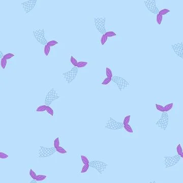 Seamless pattern fish mermaid tail cartoon vector 스톡 일러스트