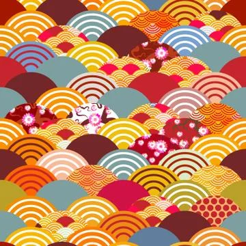 Seamless pattern fish scales simple seamless pattern Nature background with j Stock Illustration