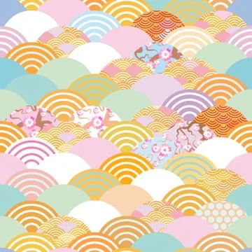 Seamless pattern fish scales simple seamless pattern Nature background with j Stock Illustration