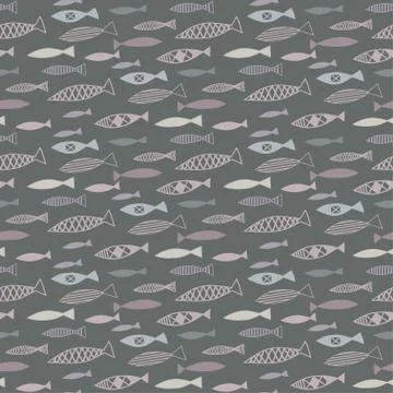 Seamless pattern of fishes Stock Illustration