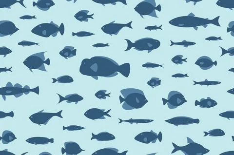 Seamless pattern fishes Stock Illustration