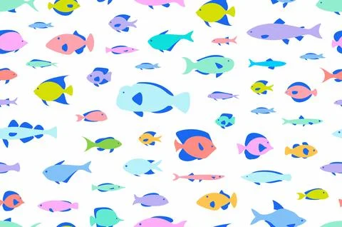 Seamless pattern fishes Stock Illustration