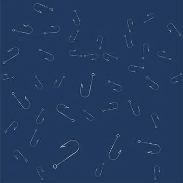 Seamless pattern of fishing hooks. Stock Illustration
