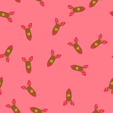 Seamless pattern fission atomic bomb cartoon vector 스톡 일러스트