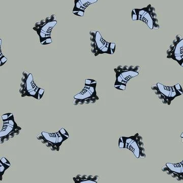 Seamless pattern fitness inline skates cartoon vector Ilustração Stock