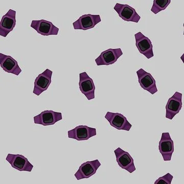 Seamless pattern fitness watch tracker cartoon vector Stock Illustration