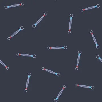 Seamless pattern fix wrench cartoon vector Stock Illustration