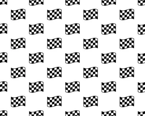 Seamless pattern with flag and mark icon on white background. Included the ic Stock Illustration