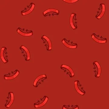 Seamless pattern flag red ribbon cartoon vector Illustrazione stock