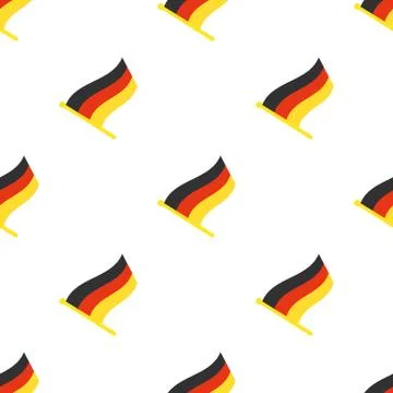 Seamless pattern with flags of Germany on flagstaff Stock Illustration
