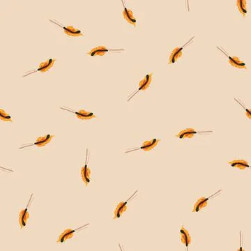 Seamless pattern flame burning match cartoon vector Stock Illustration