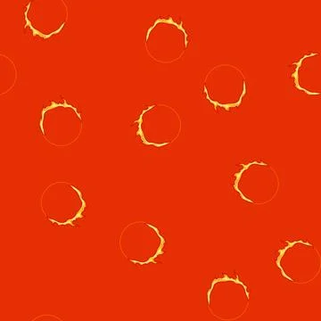 Seamless pattern flame circle fire cartoon vector Stock Illustration