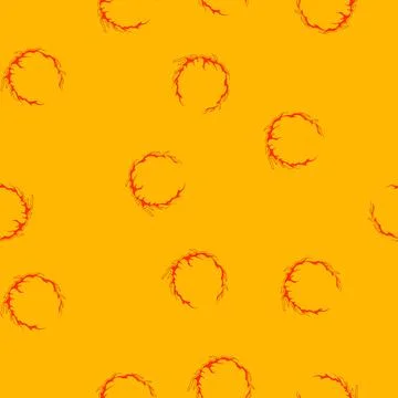 Seamless pattern flame circle fire cartoon vector Illustrazione stock