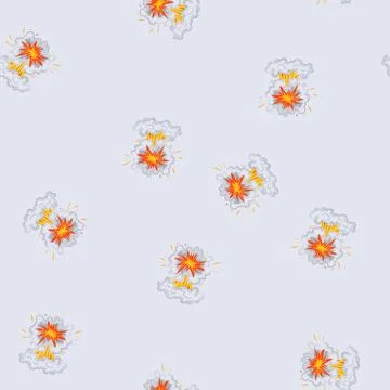 Seamless pattern flame explosion effect cartoon vector 库存插图