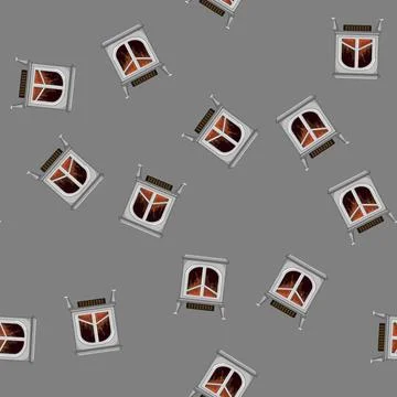 Seamless pattern flame fireplace cartoon vector 库存插图