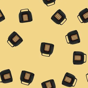 Seamless pattern flame heater gas cartoon vector 스톡 일러스트