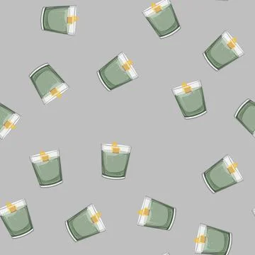 Seamless pattern flame scented candle cartoon vector Stock Illustration