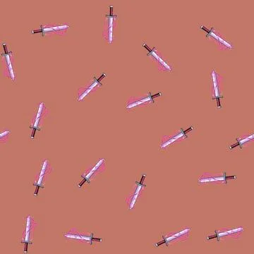 Seamless pattern flame sword effect cartoon vector イラスト素材