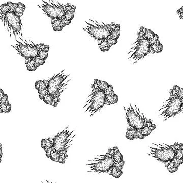 Seamless pattern flames campfire sketch hand drawn Stock Illustration