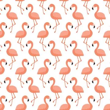 Seamless pattern with flamingo birds Stock Illustration