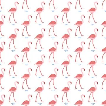 Seamless pattern with flamingo. Stock Illustration