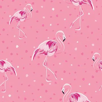 Seamless pattern with flamingo. 스톡 일러스트
